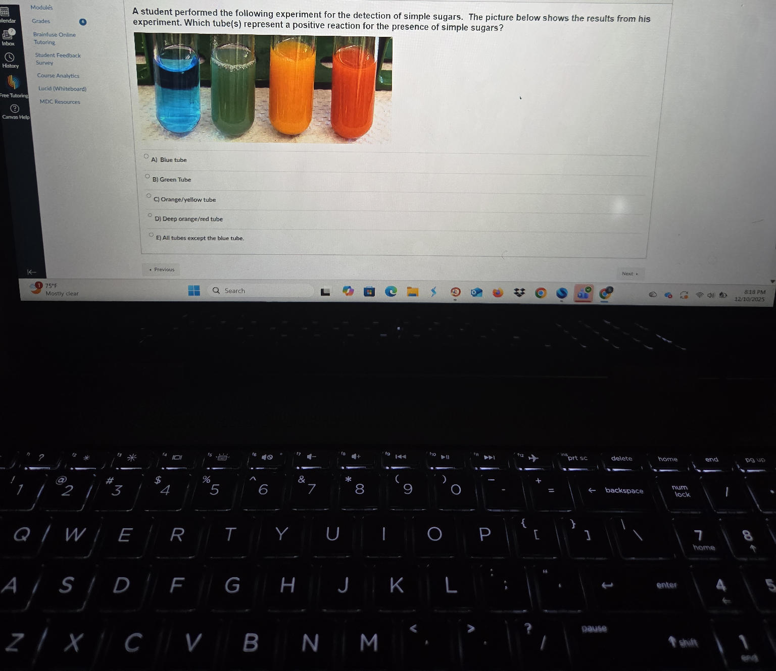 A student performed the following experiment | StudyX
