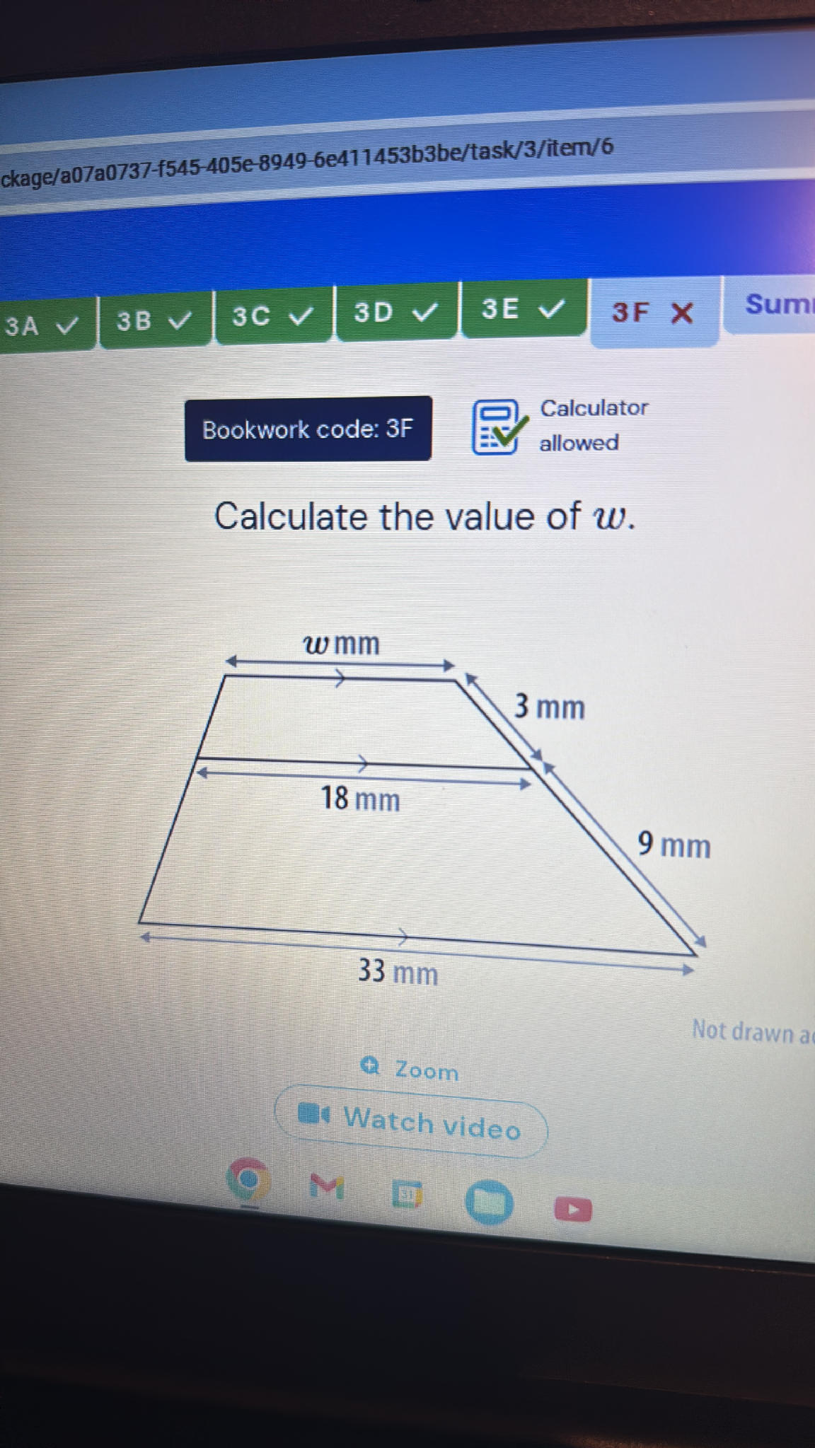 W Par Math Calculate the value of $w$. Diagram | StudyX
