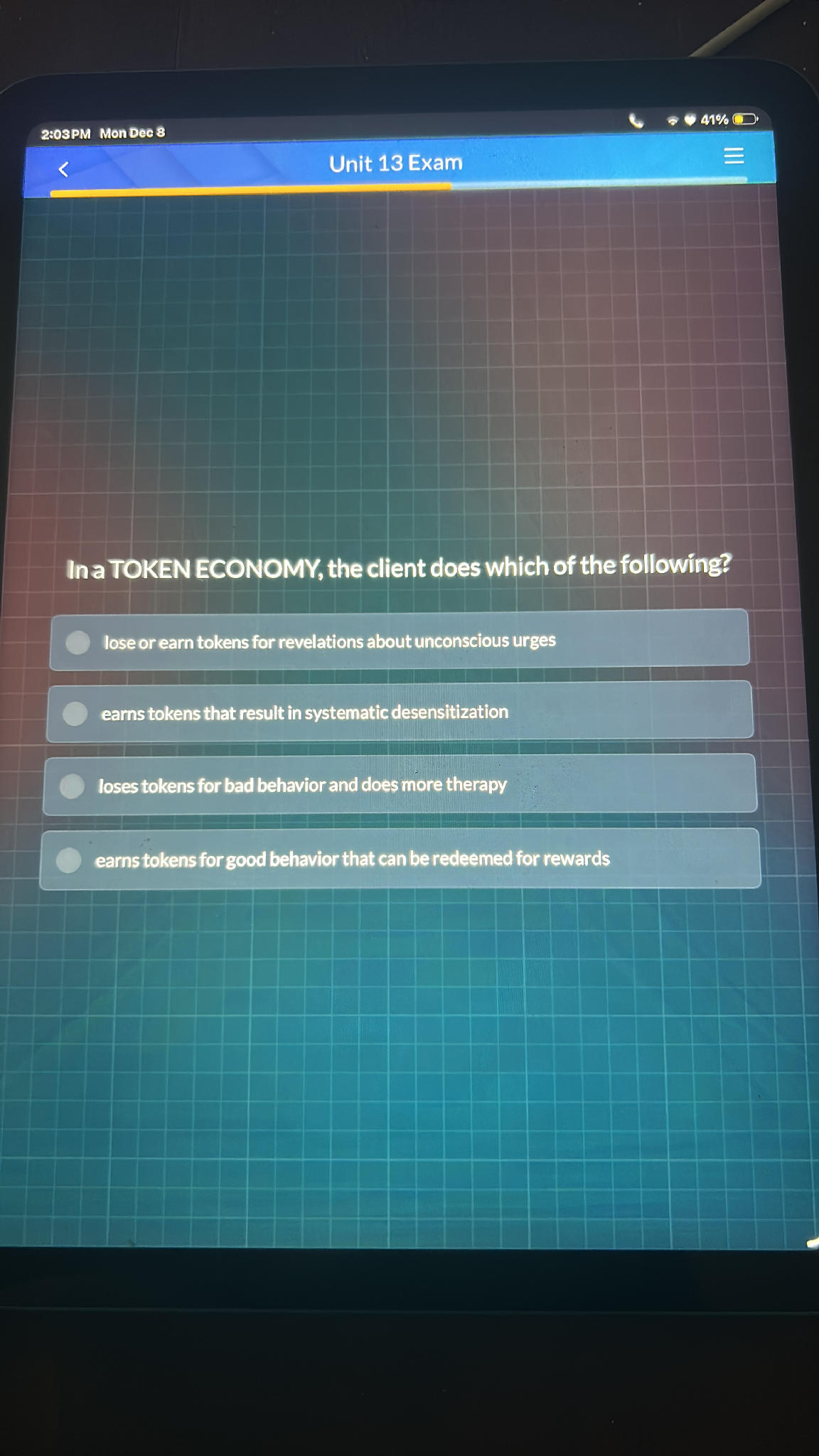 Ina Token In a TOKEN ECONOMY, the client does which of | StudyX