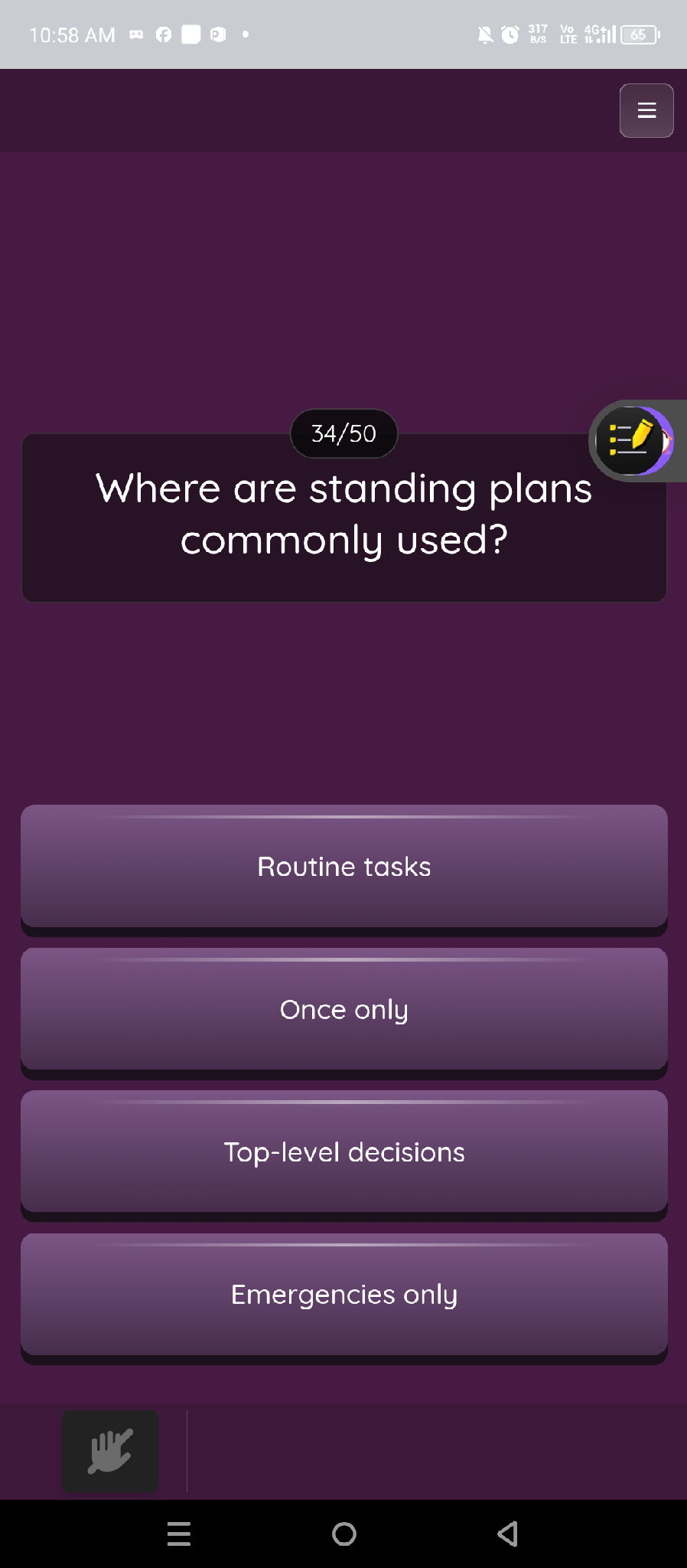 Where are standing plans commonly used? | StudyX