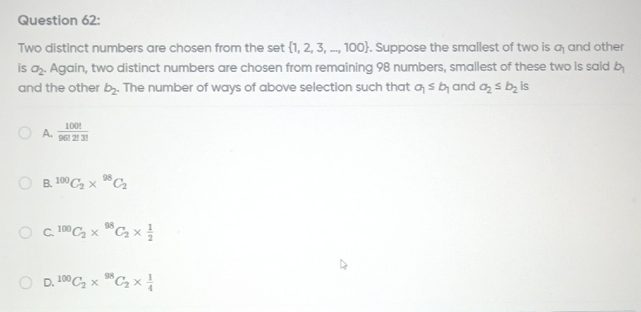 Two distinct numbers are chosen from the set | StudyX