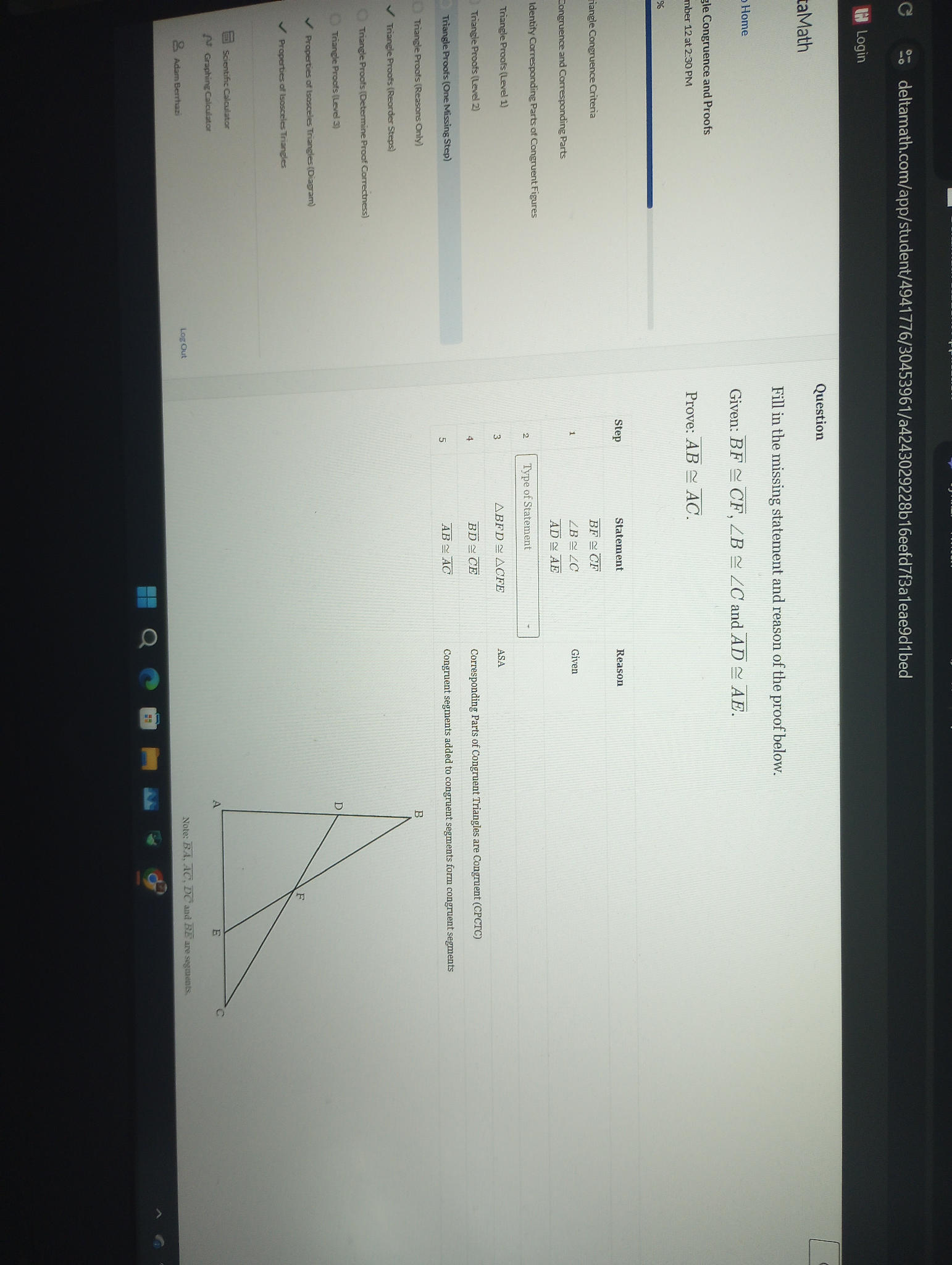 Fill in the missing statement and reason of StudyX