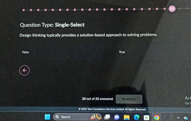 Question Type Single-Select Design thinking | StudyX