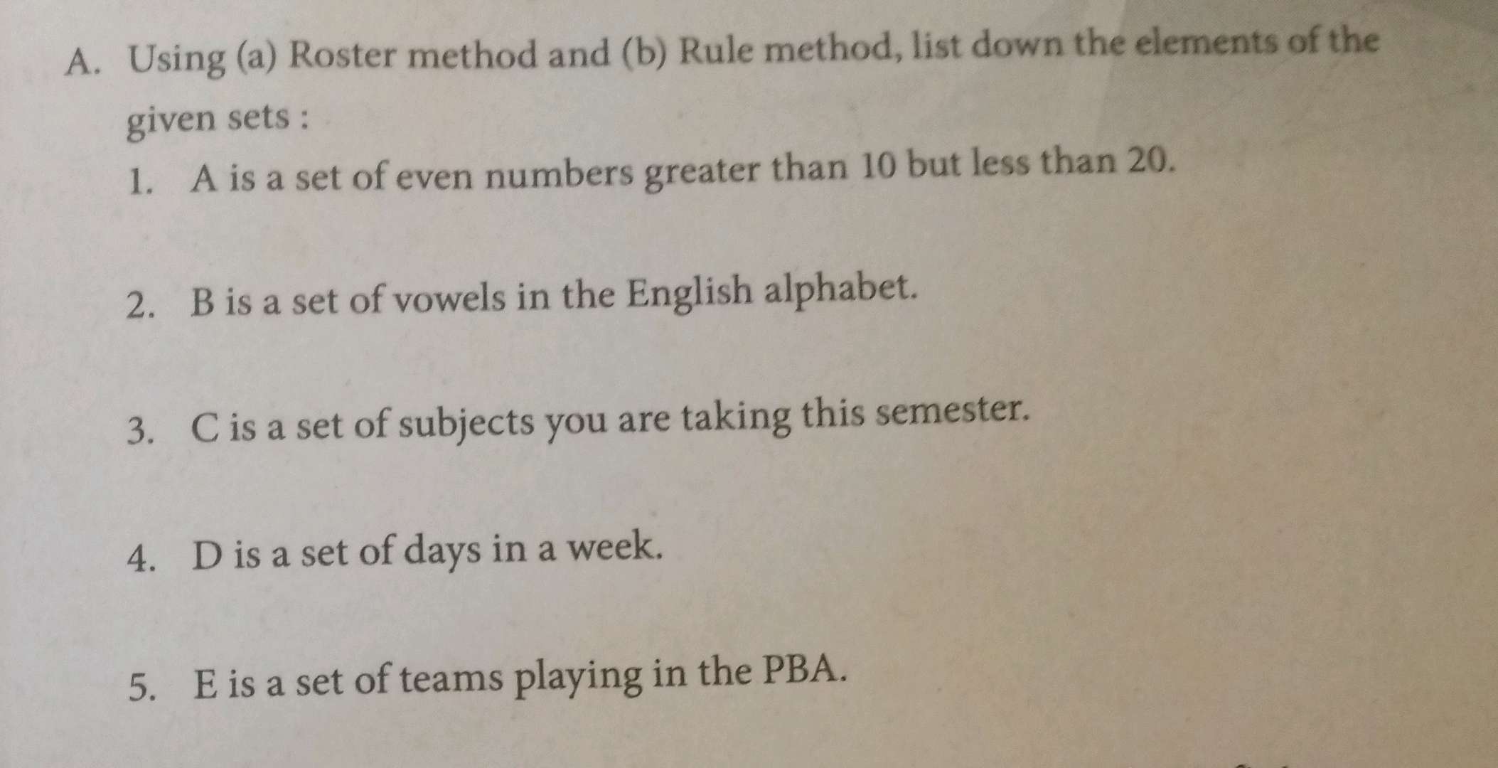 A Using (a) Roster method and (b) Rule | StudyX