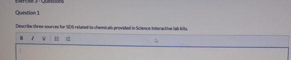 Question 1 Describe three sources for SDS | StudyX