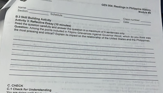 GEN 004 Readings in Philippine History Name | StudyX