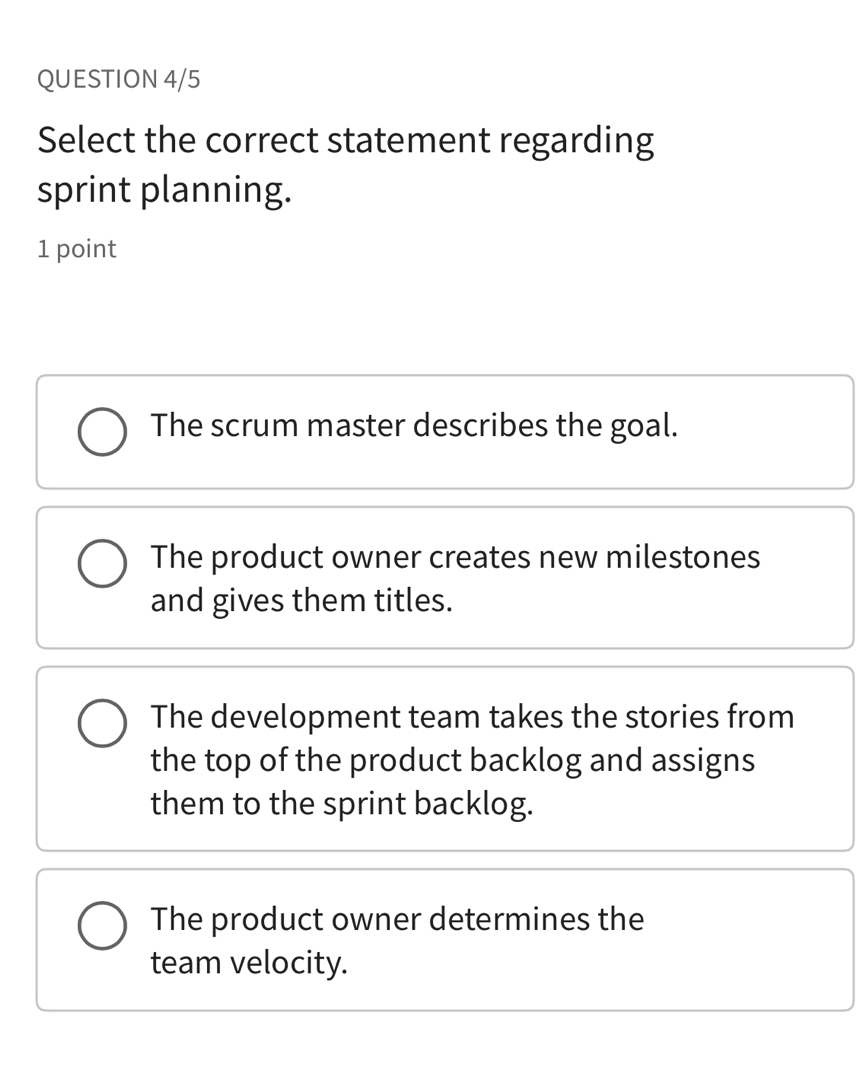 QUESTION 4/5 Select the correct statement | StudyX