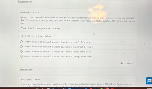 Content attribution QUESTION 8 - 1 POINT A | StudyX