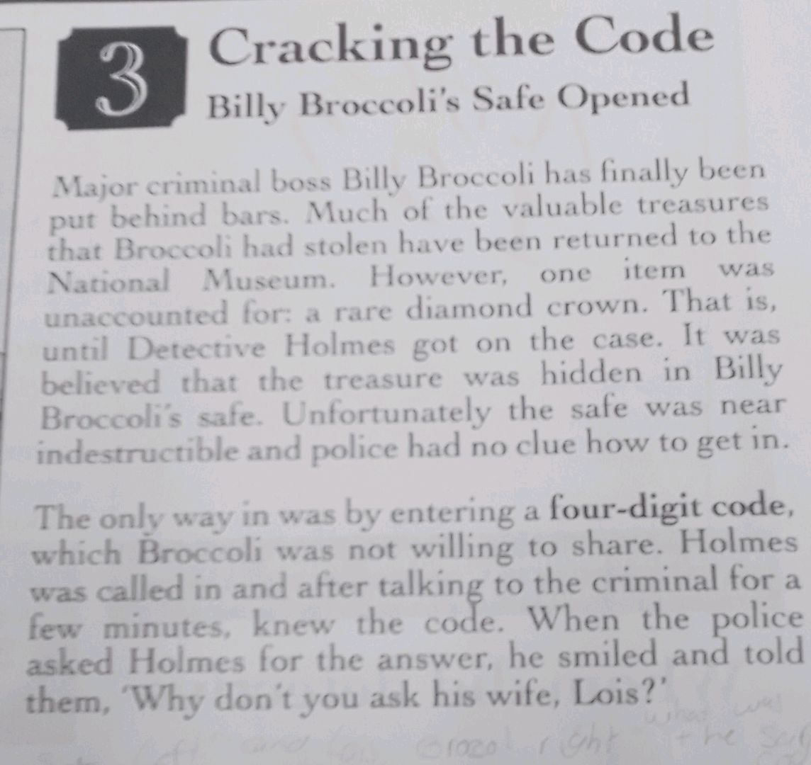 Cracking the Code Billy Broccolis Safe