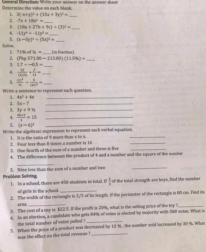 General Direction Write your answer on the | StudyX