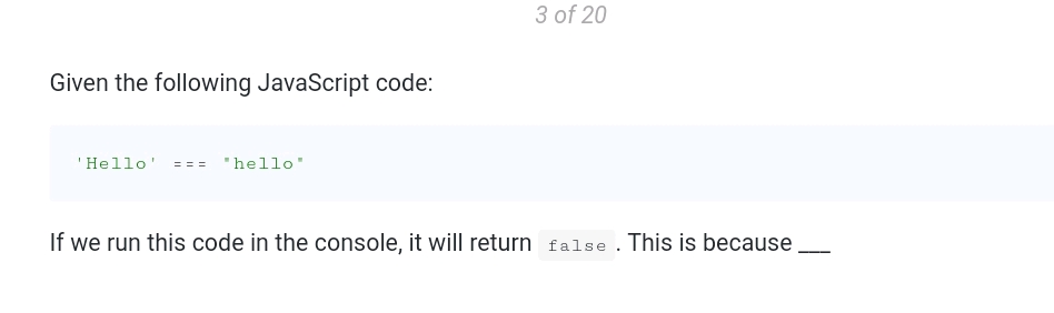 3 of 20 Given the following JavaScript code | StudyX