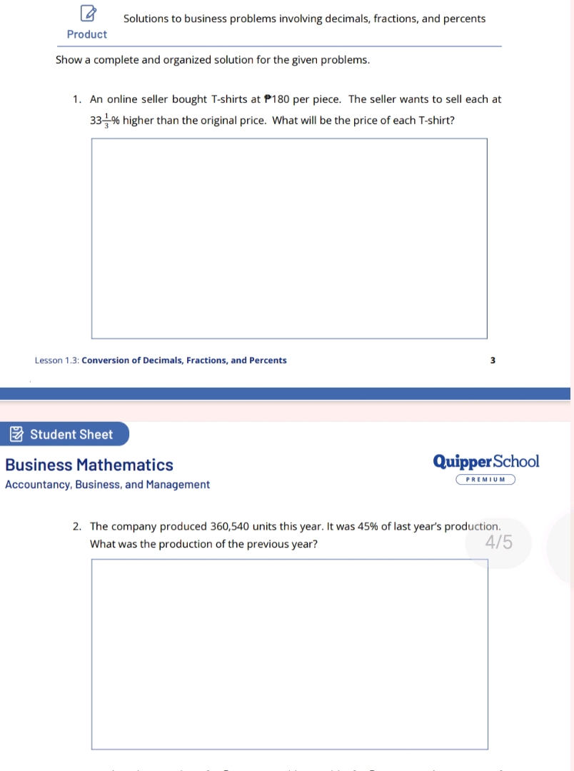 Solutions to business problems involving | StudyX