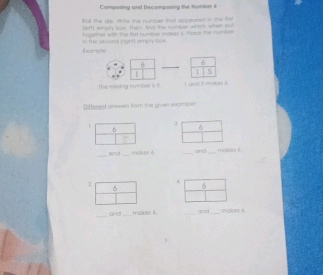 Composing Number 6 Composing and Decomposing the Number 6 Rol | StudyX