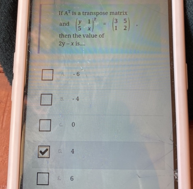 T Transpose If A T is a transpose matrix and ( y 1 | StudyX