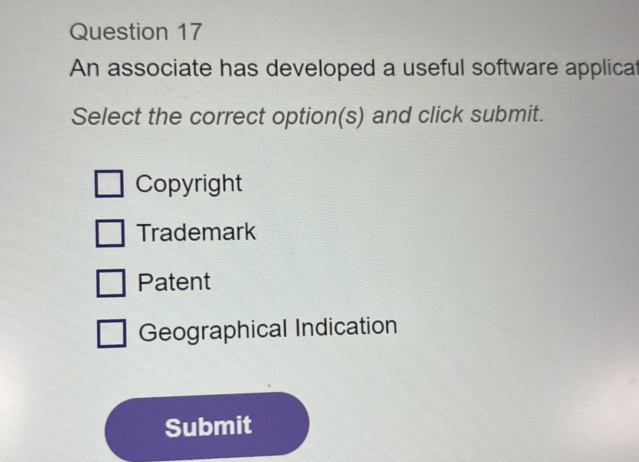Question Associate Question 17 An associate has developed a | StudyX