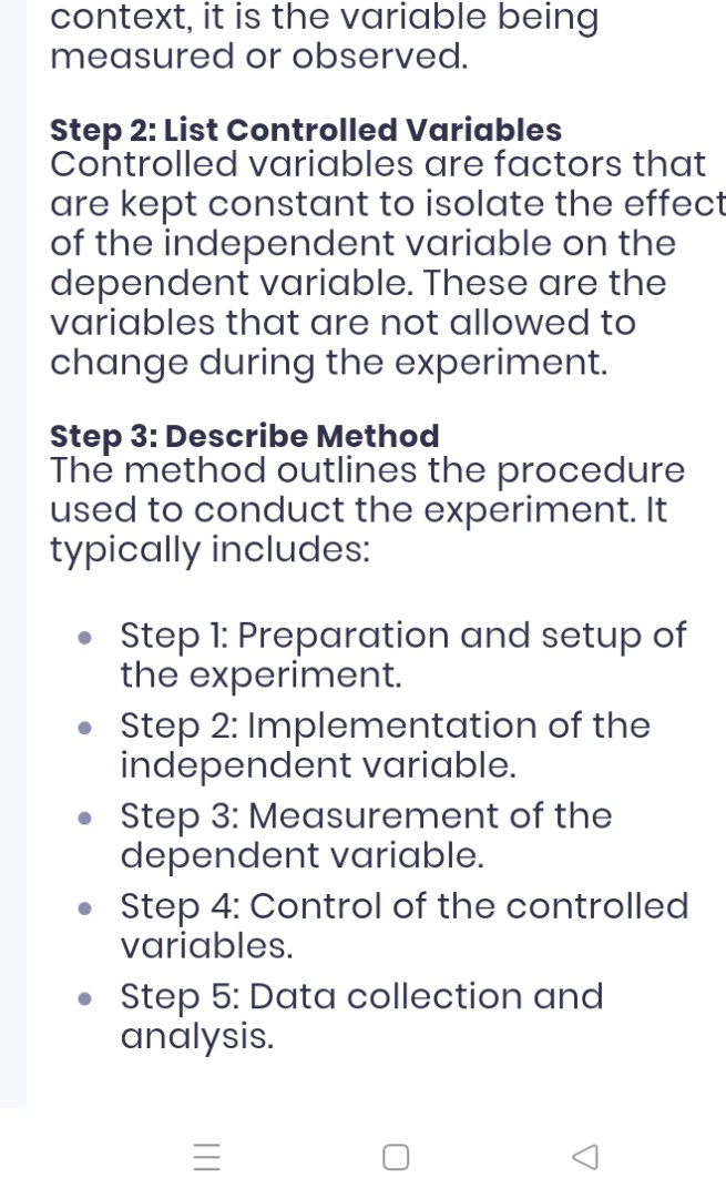 context it is the variable being measured | StudyX