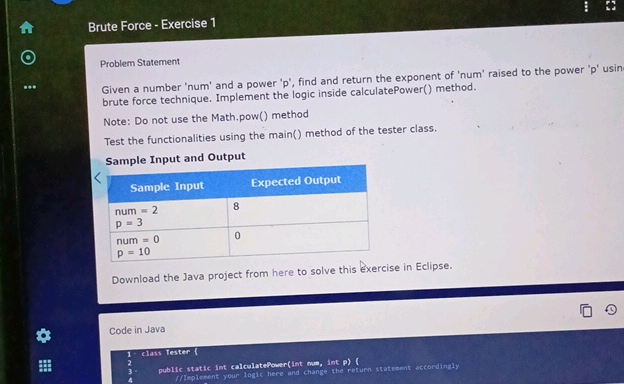 Brute Force - Exercise 1 Problem Statement