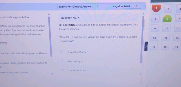 Marks For Correct Answer 3 Negative Mark | StudyX