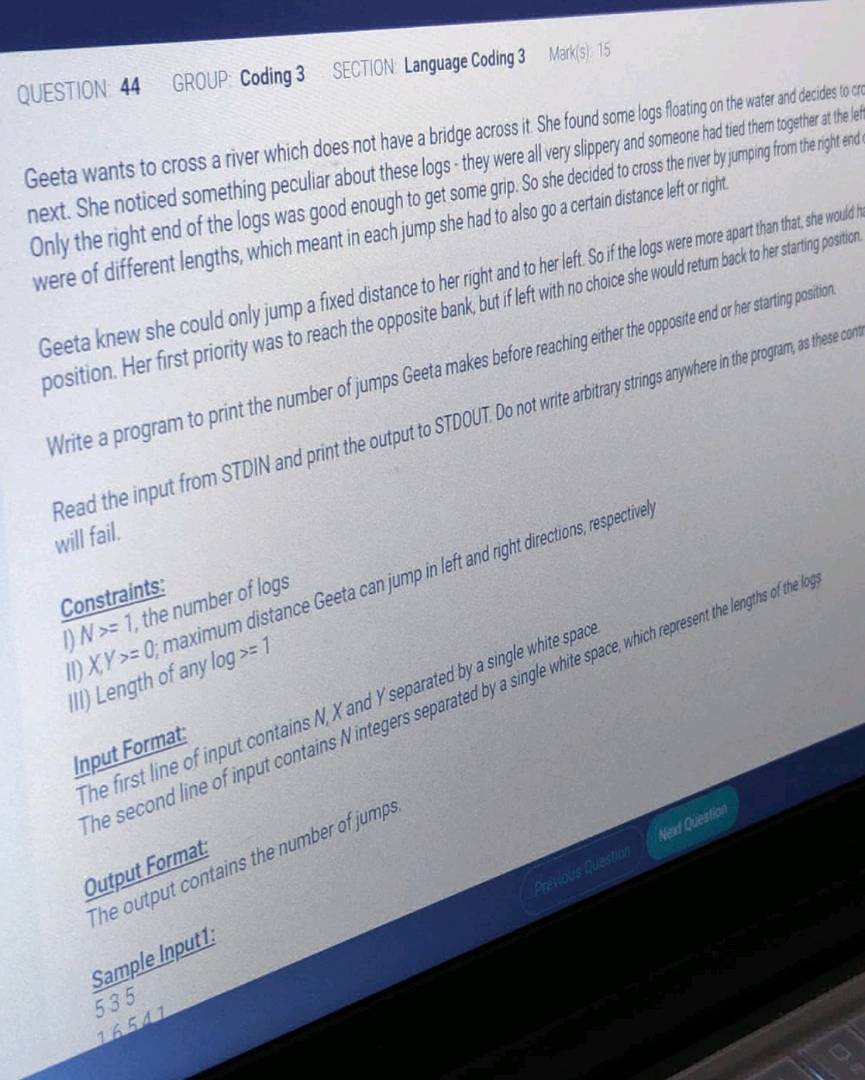 QUESTION 44 GROUP Coding 3 SECTON Language | StudyX