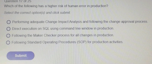 Question 1/ of 25 Which of the following has