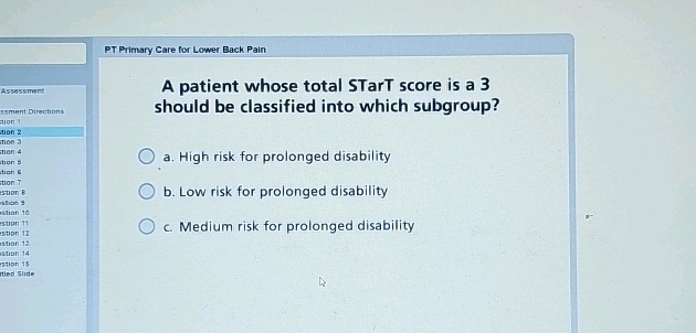 PT Primary Care for Lower Back Pain A