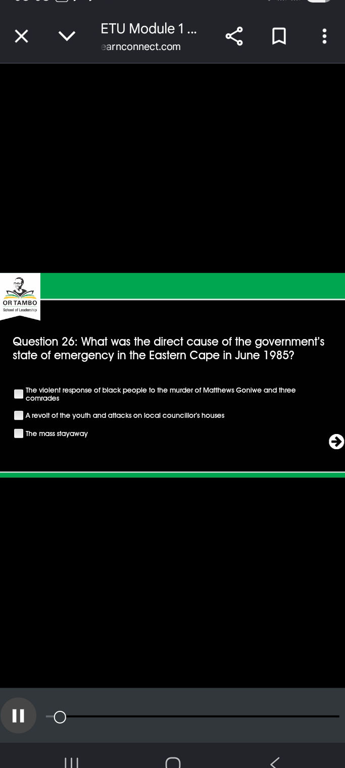 Question 26 Question 26: What was the direct cause of