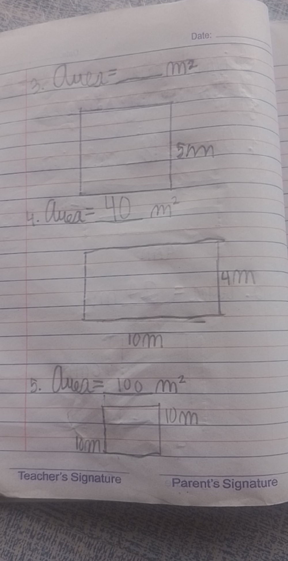 Area = 40 m² [Diagram of a r…
