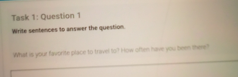 Written Answer The Questions Task 1: Question 1 Write sentences to answer