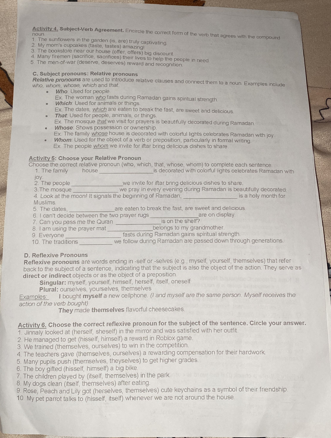 Activity 5: Choose your Relative Pronoun | StudyX