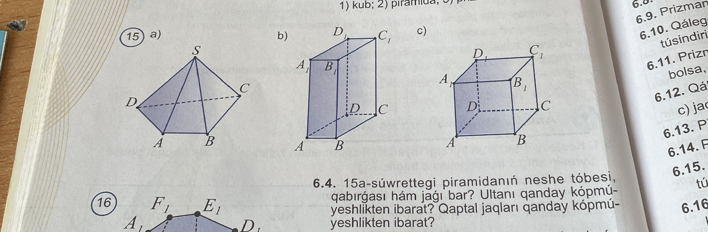 15) a) [Image of a pyramid labeled S, A, B, | StudyX