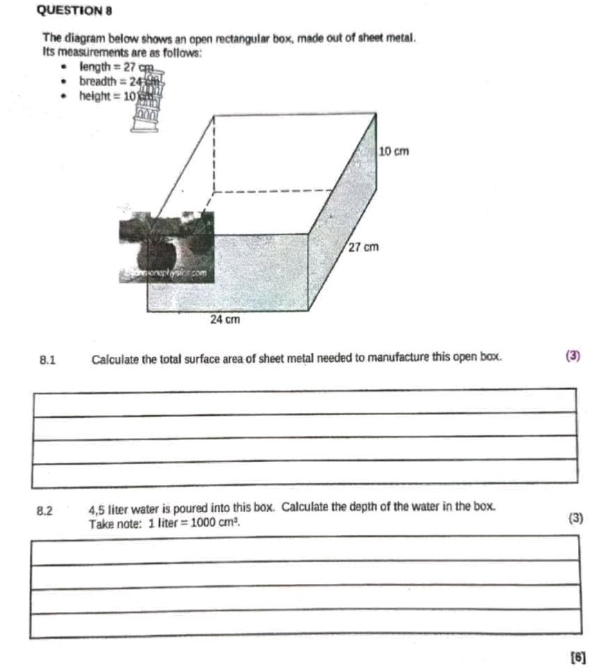 An Open Rectangle The diagram below shows an open rectangular
