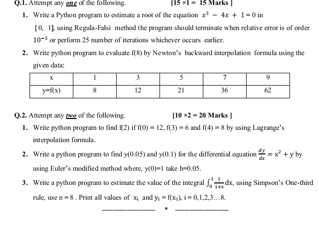 1. Write a Python program to estimate a root | StudyX