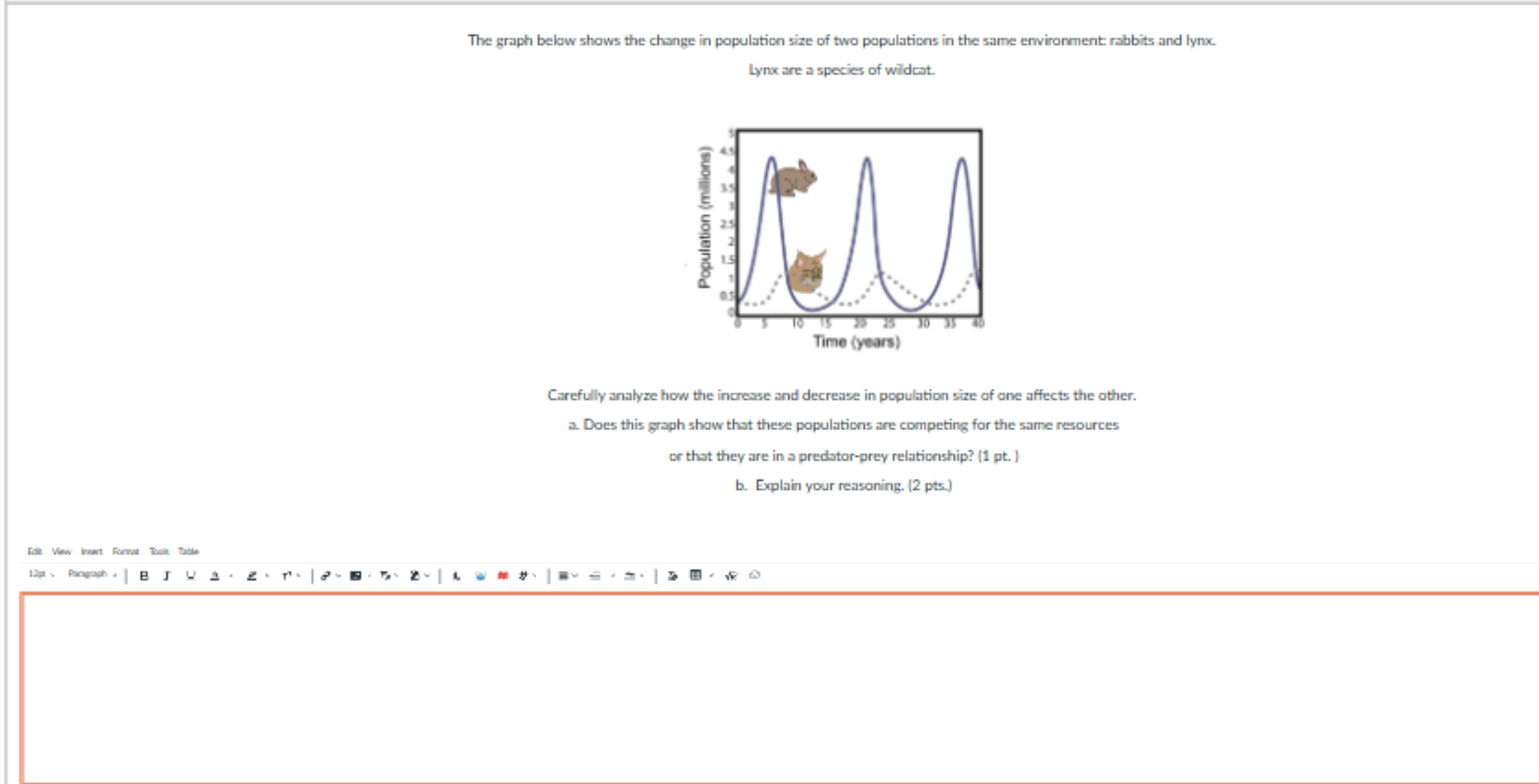 The graph below shows the change in