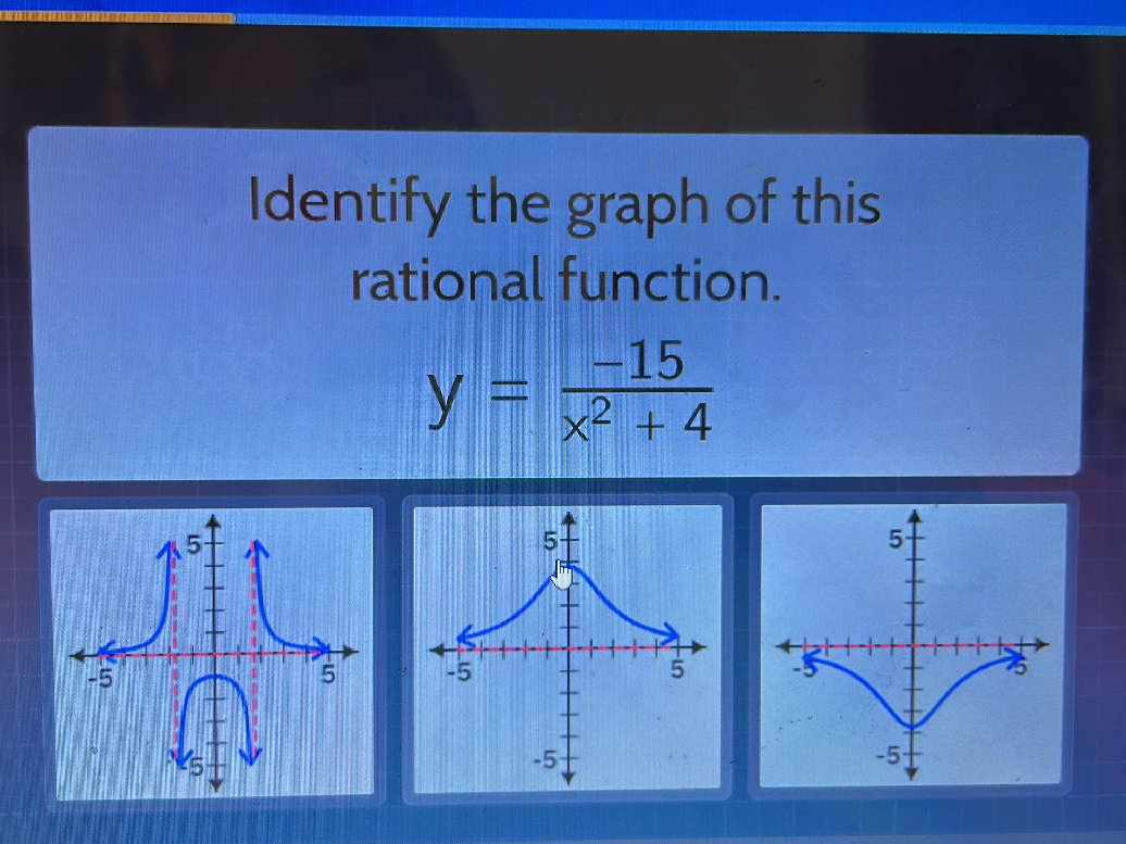 Frac Graph Identify the graph of this rational | StudyX