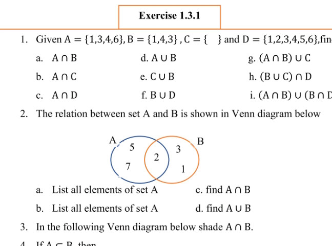 The relation between set A and B is shown in | StudyX
