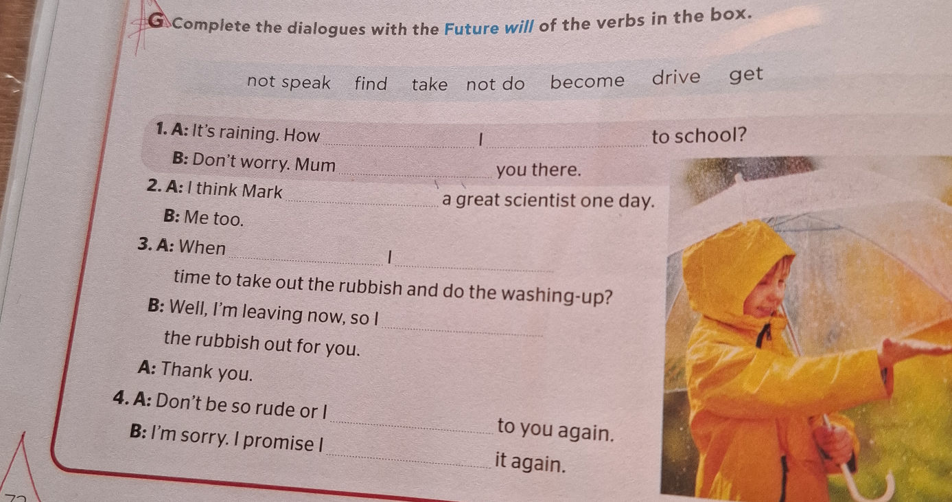 Complete the dialogues with the Future will | StudyX