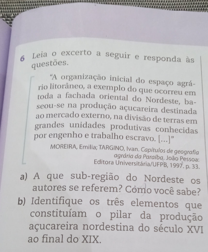 Leia o excerto a seguir e responda às | StudyX