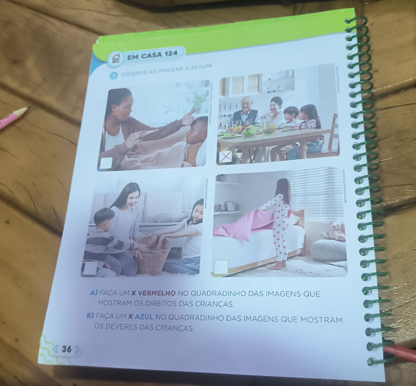 OBSERVE AS IMAGENS A SEGUIR A) FAÇA UM X | StudyX
