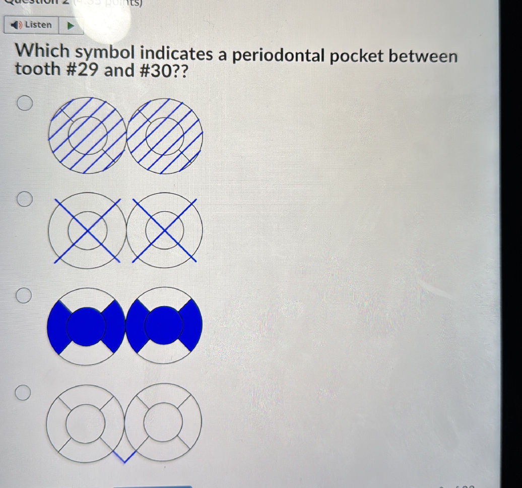 Key Pocket Symbol Which symbol indicates a periodontal pocket | StudyX