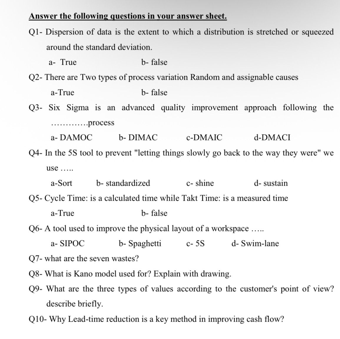 Q2- There are Two types of process variation | StudyX