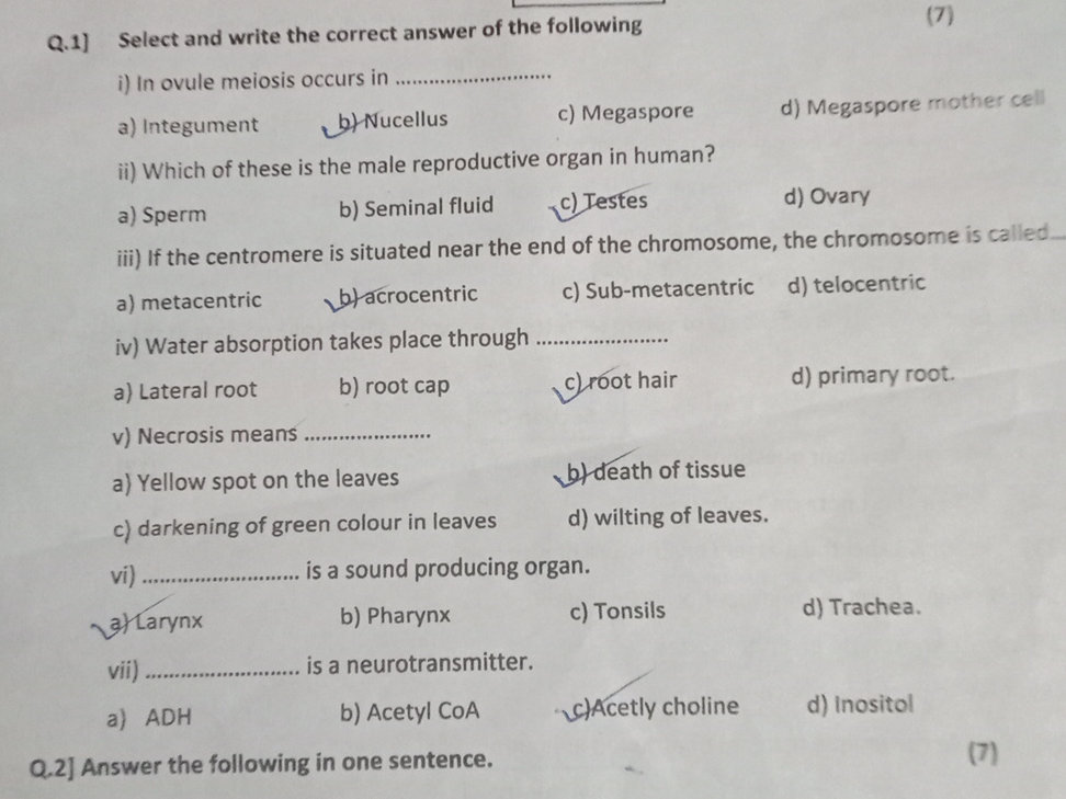 Q.1] Select and write the correct answer of | StudyX