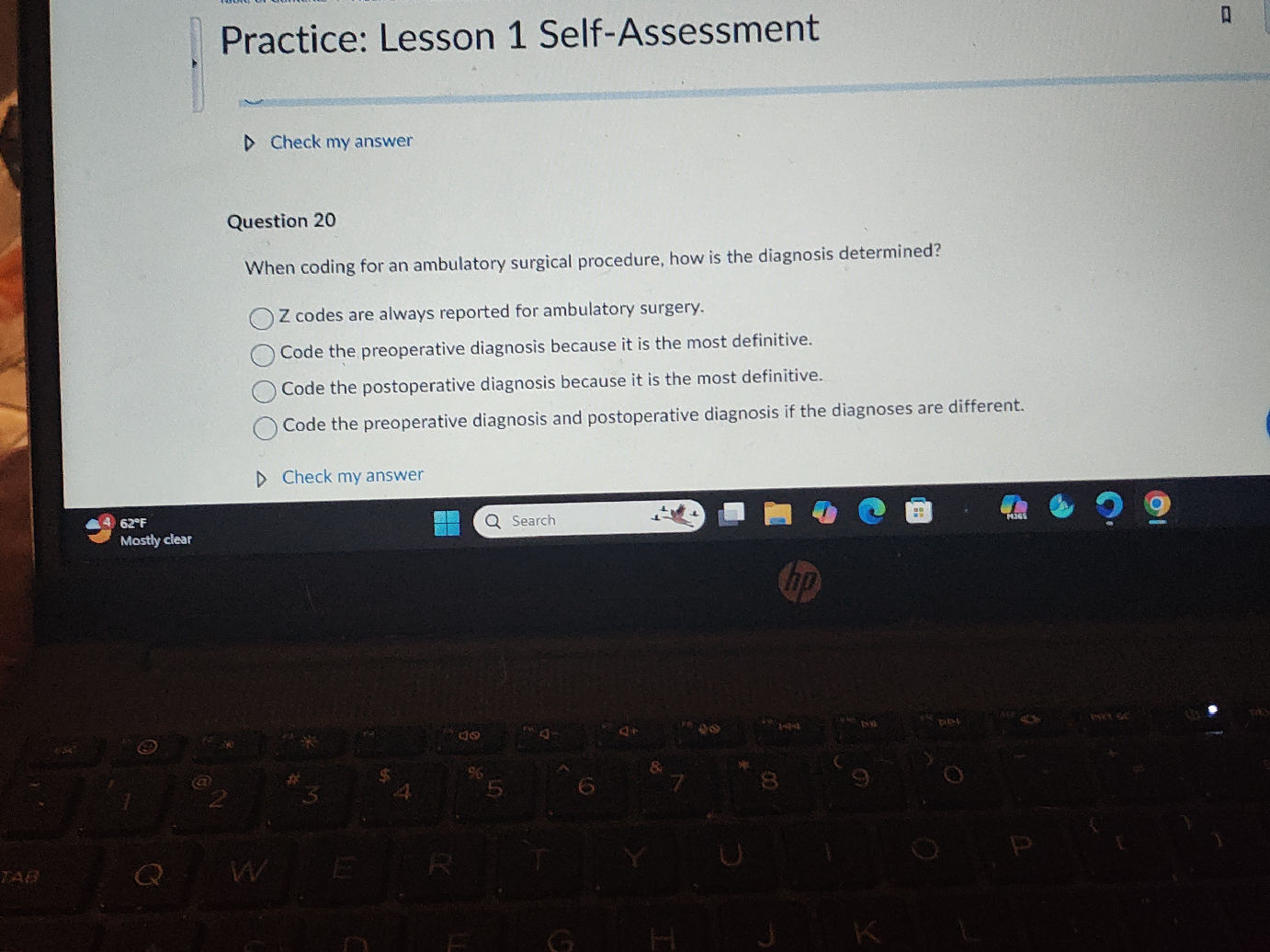 Question 20 When coding for an ambulatory | StudyX