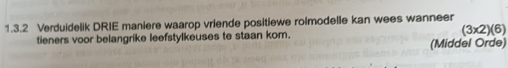 Positiewe Rolmodelle 1.3.2 Verduidelik DRIE maniere waarop | StudyX