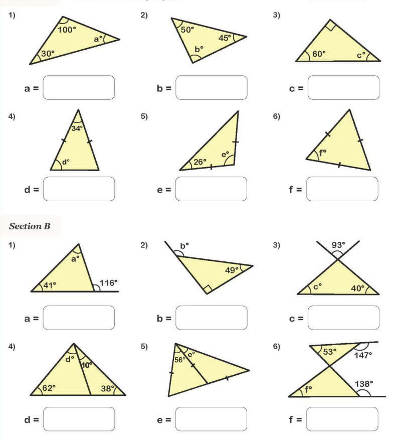 Section A 1) Find a. Triangle angles: $100^{ | StudyX