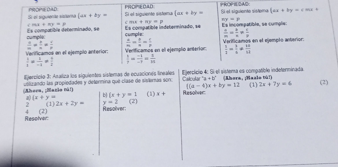 Ejercicio 4: Si el sistema es compatible | StudyX