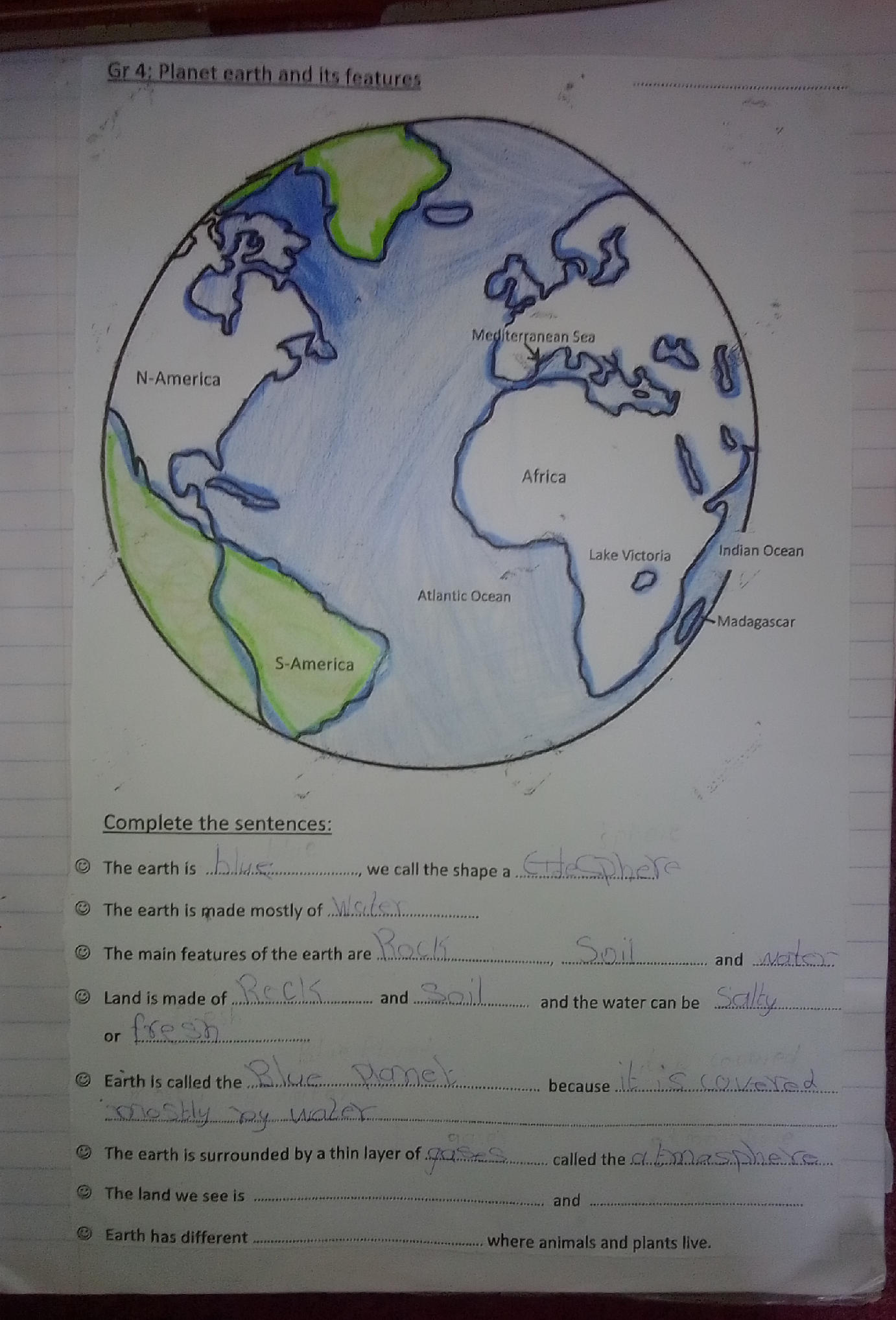 Gr 4: Planet earth and its features [Image | StudyX