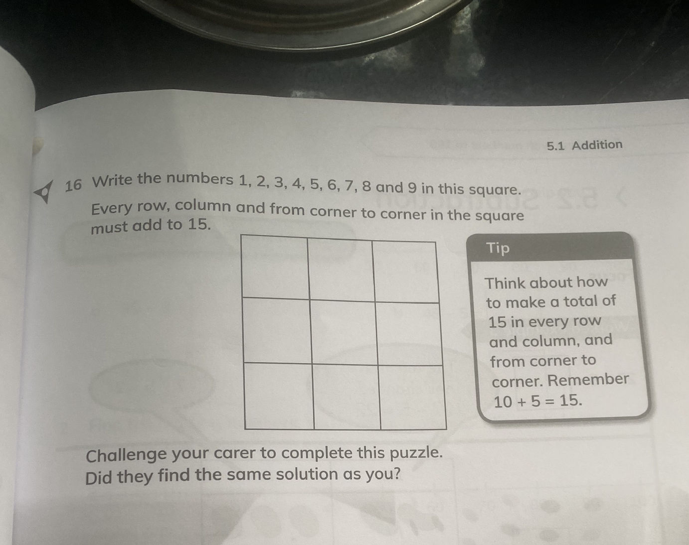 Square Column Math Problem 5.1 Addition 16 Write the numbers 1, 2, 3, | StudyX