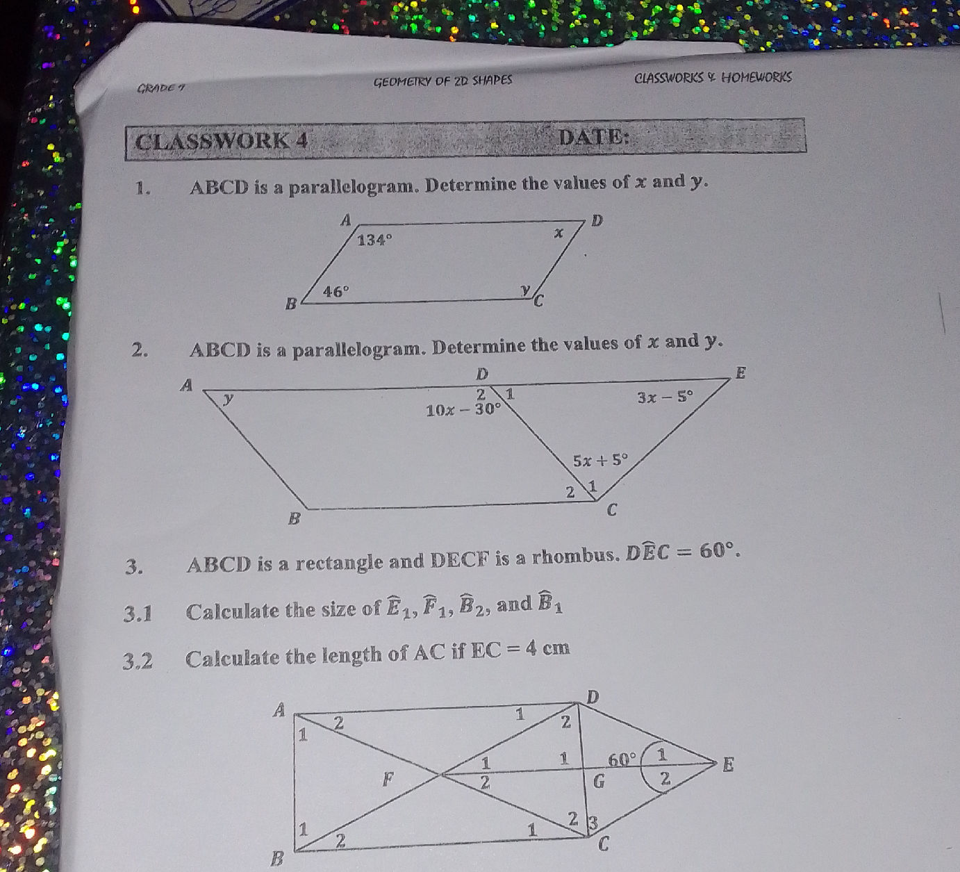 ABCD is a parallelogram. Determine the | StudyX