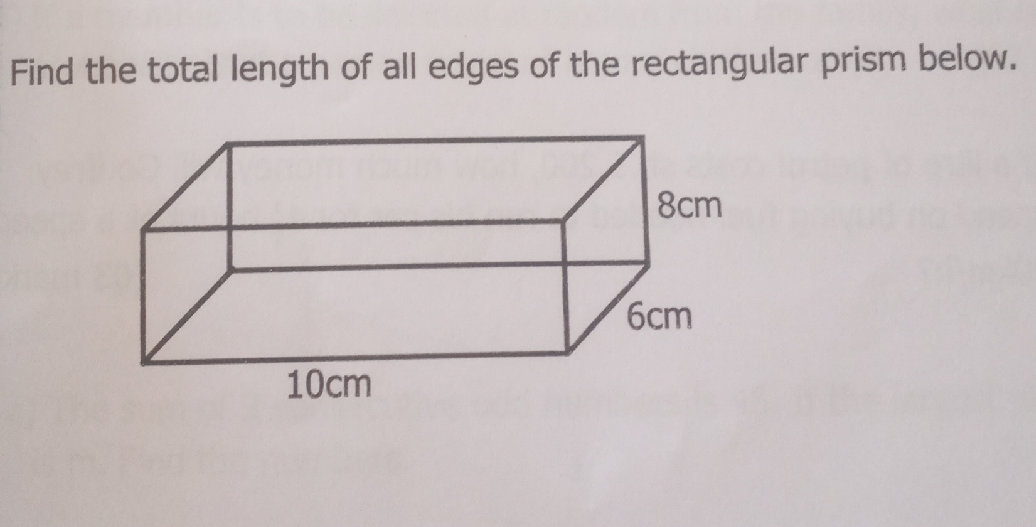 Find the total length of all edges of the | StudyX