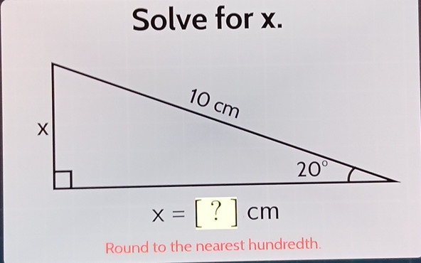 Solve for x. Given a right triangle with | StudyX